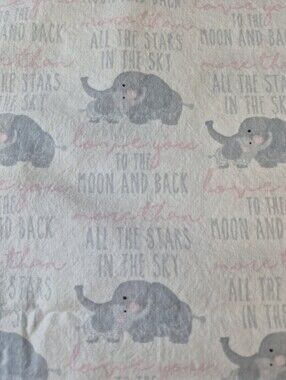 Joann Magic Moon Cotton Elephants 30x42 Nursery Baby Fabric